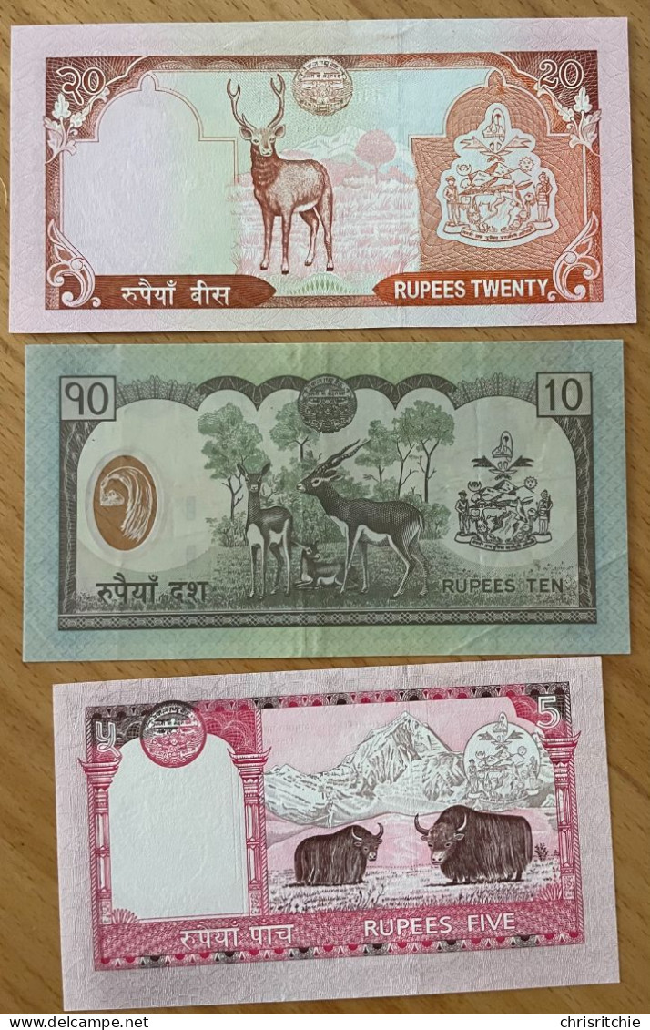 Nepal , 5/10/20/ Rupee, King , Changunarayan Neuf - Nepal