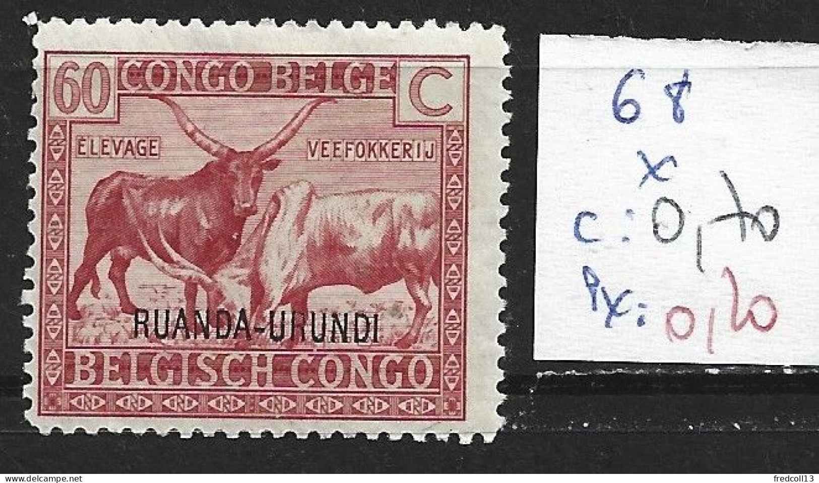 RUANDA-URUNDI 68 * Côte 0.70 € - Unused Stamps