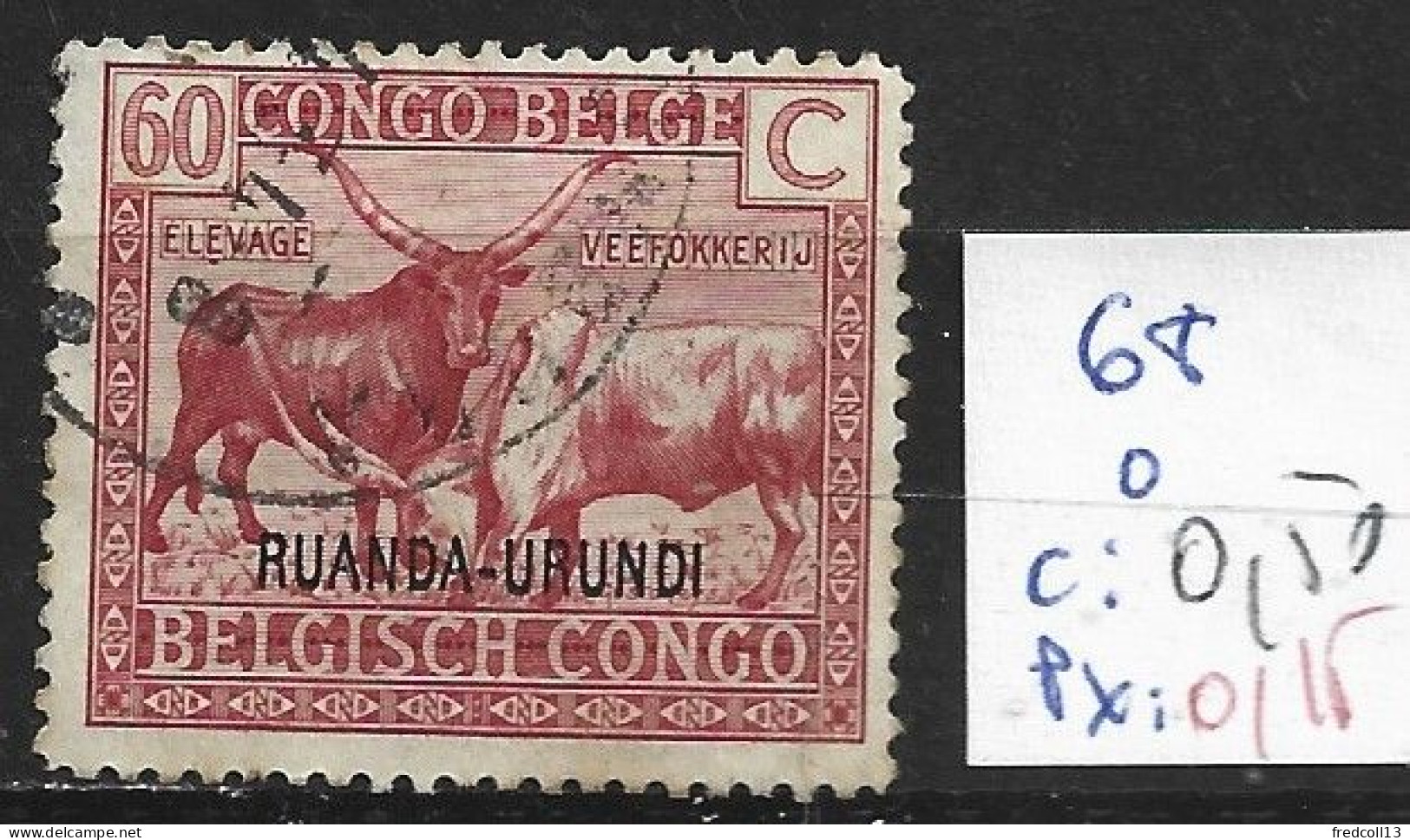 RUANDA-URUNDI 68 Oblitéré Côte 0.50 € - Used Stamps