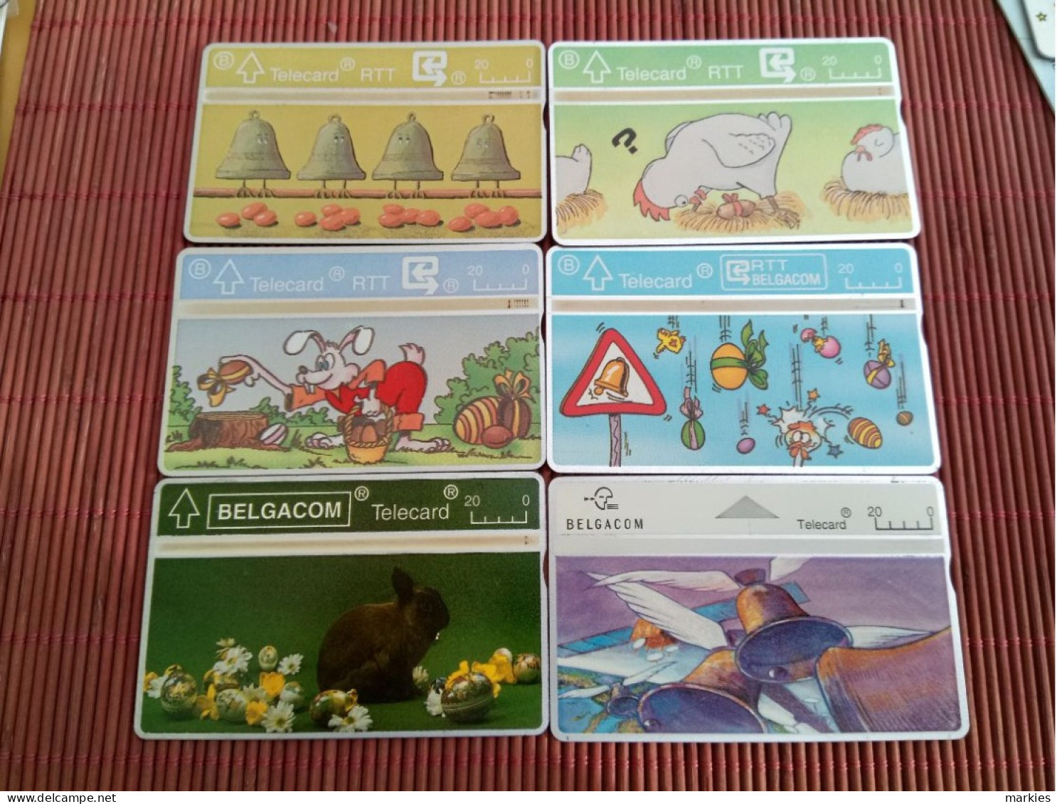 Easter Set 6 Phonecards Belgium  Used  Rare - Unclassified