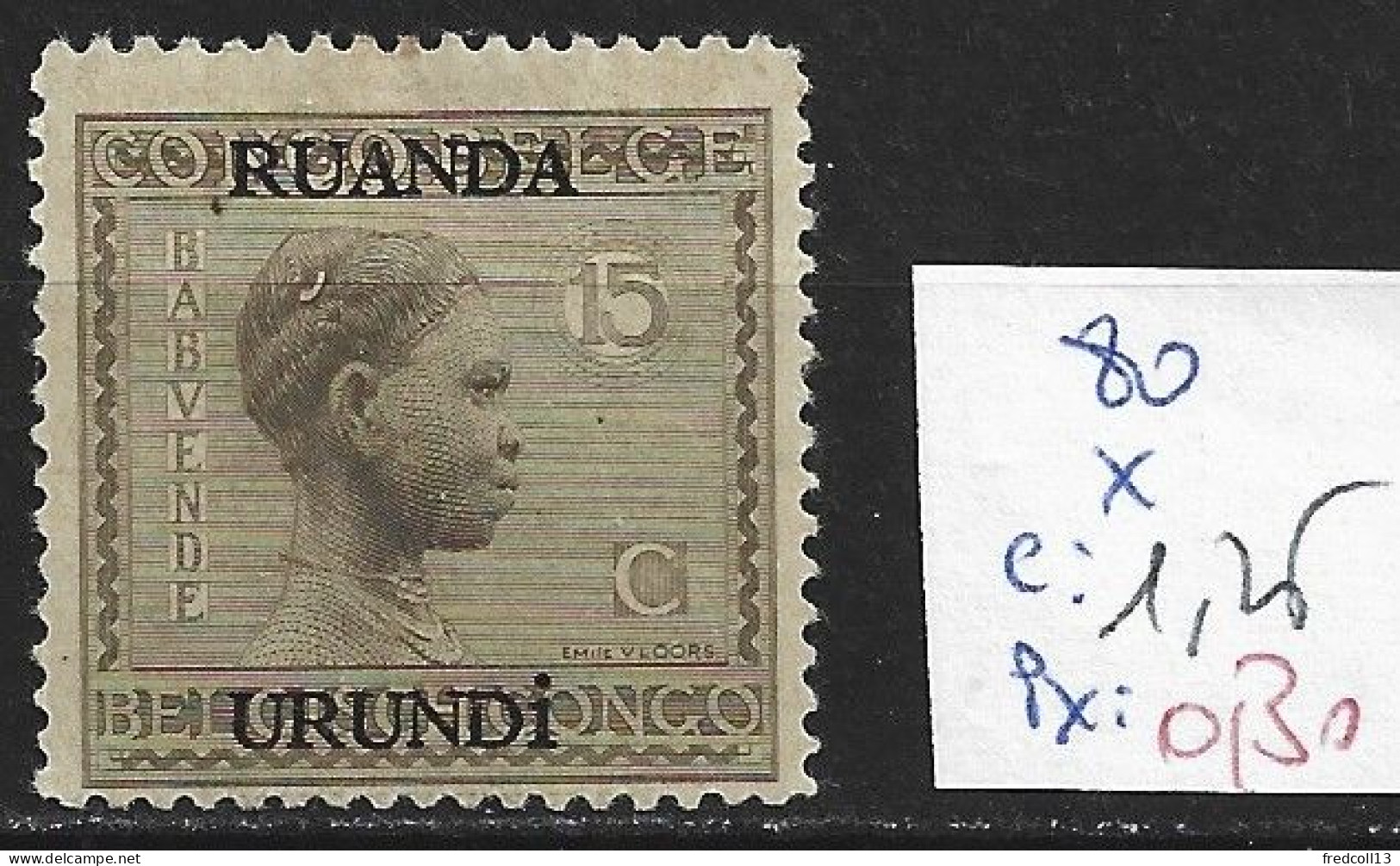 RUANDA-URUNDI 80 * Côte 1.25 € - Unused Stamps