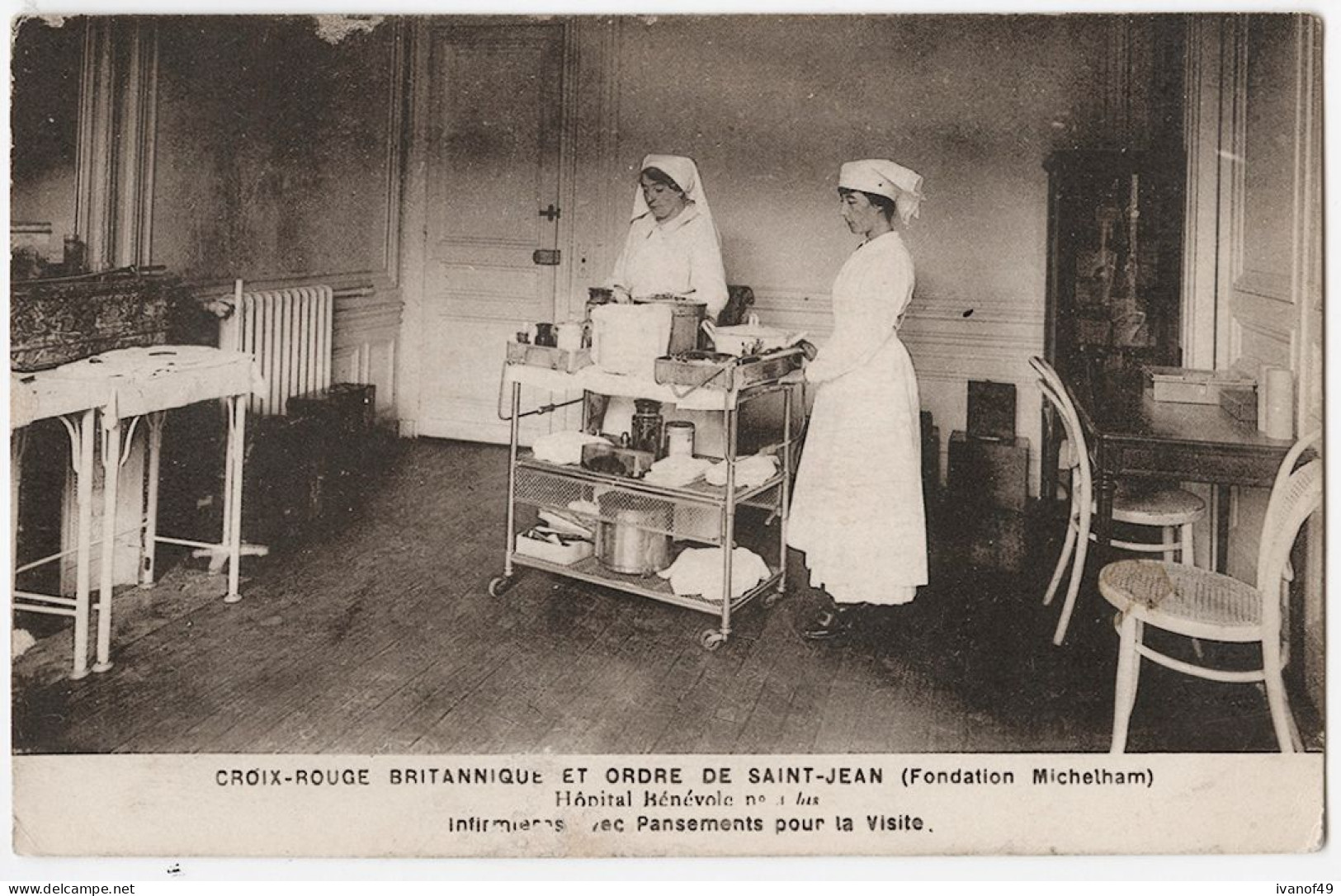 Croix Rouge Britanique Et Ordre De Saint-Jean (Fondation Michelham) - CPA - Infirmières Avec Pansements Pour La Visite - Red Cross