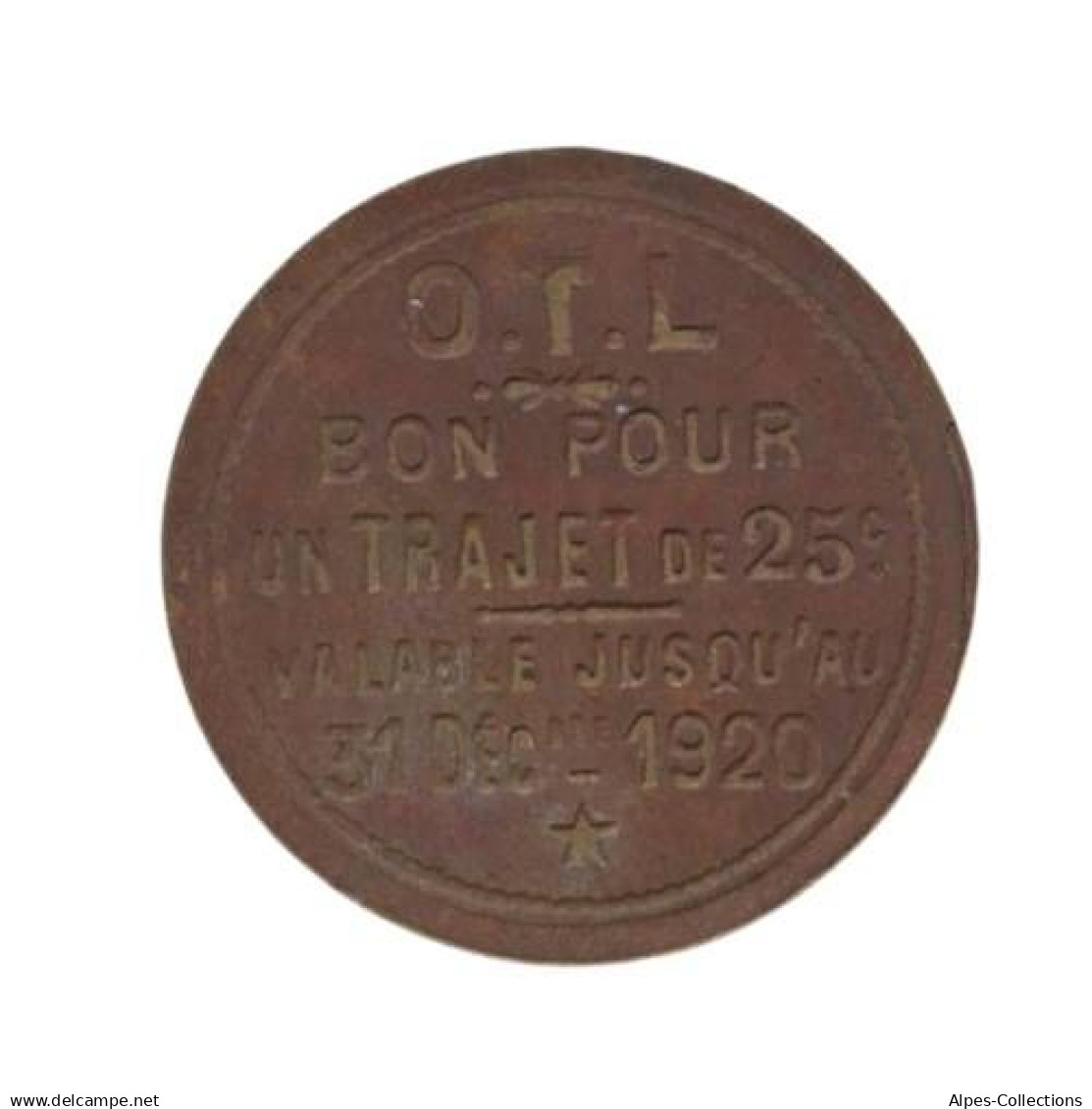 LYON - O02.04 - Monnaie De Nécessité - 25 Centimes 1920 - O.T.L. - Monétaires / De Nécessité