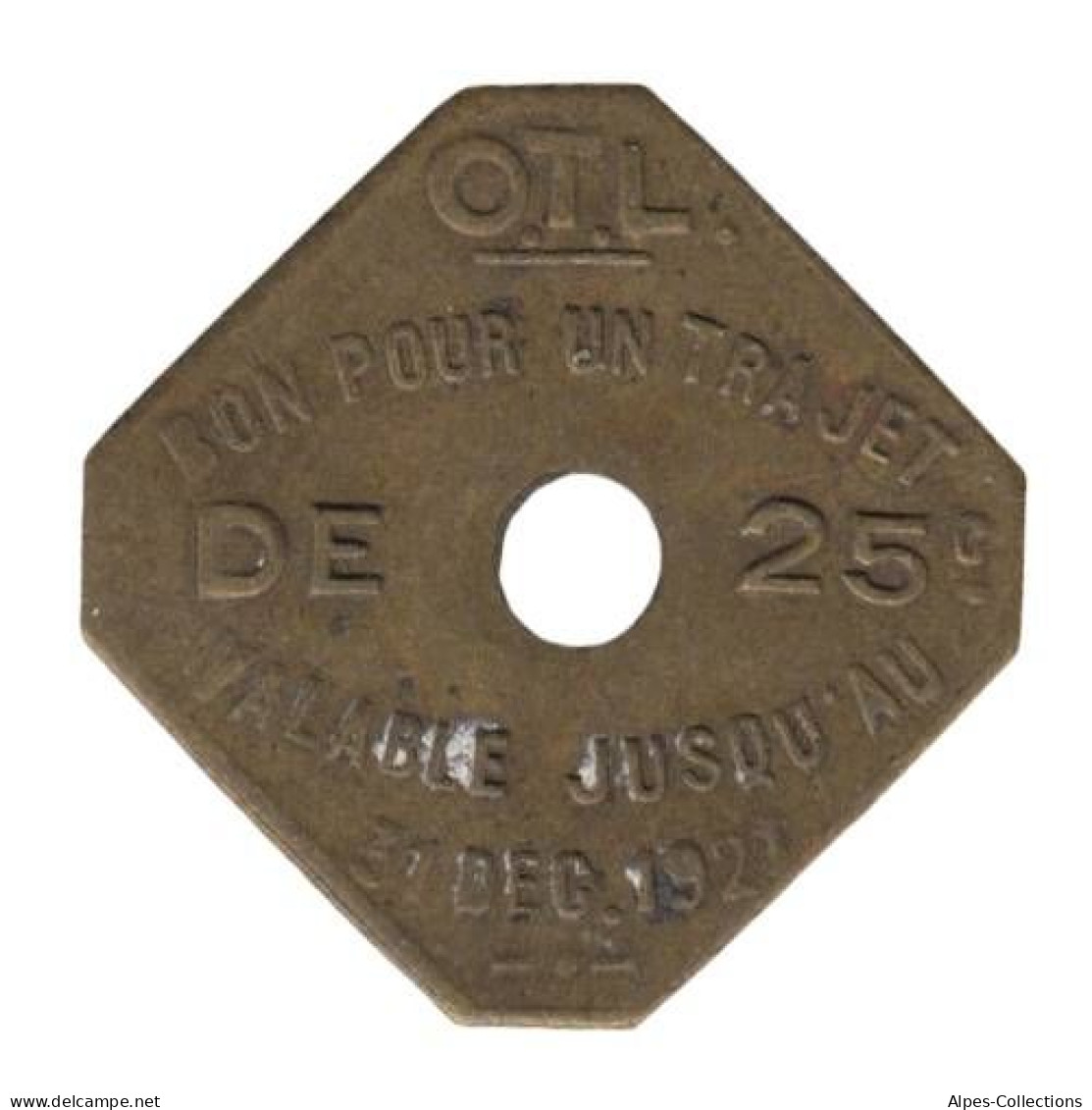 LYON - O02.05 - Monnaie De Nécessité - 25 Centimes 1921 - O.T.L. - Notgeld