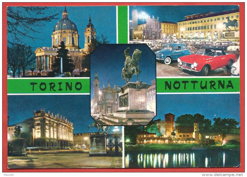 CARTOLINA NV ITALIA - TORINO NOTTURNA - Panorama - Vedutine - 10 X 15 - Mehransichten, Panoramakarten