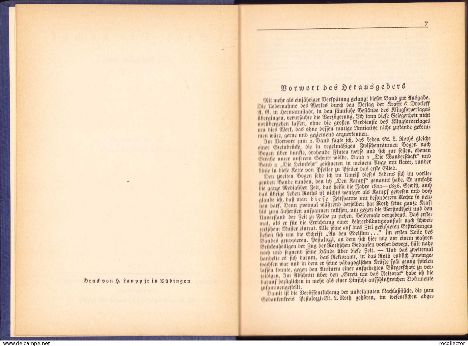 Stephan Ludwig Roth. Die Mediascher Zeit (1821-1836). 3. Band: Der Kampf, 1930, Hermannstadt 154SP - Alte Bücher