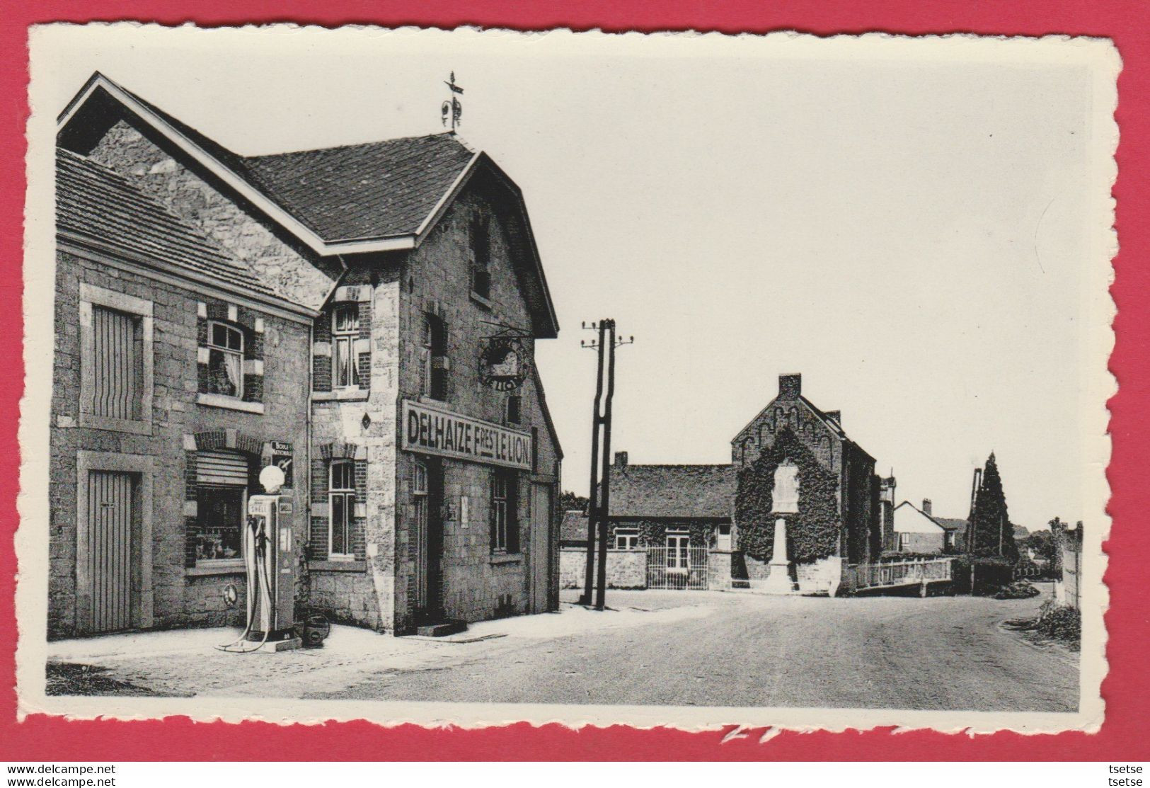 Méan  - L'Ecole Communale Et Les Monuments / Magasin Delhaize Le Lion - Pompe Shell ( Voir Verso ) - Havelange