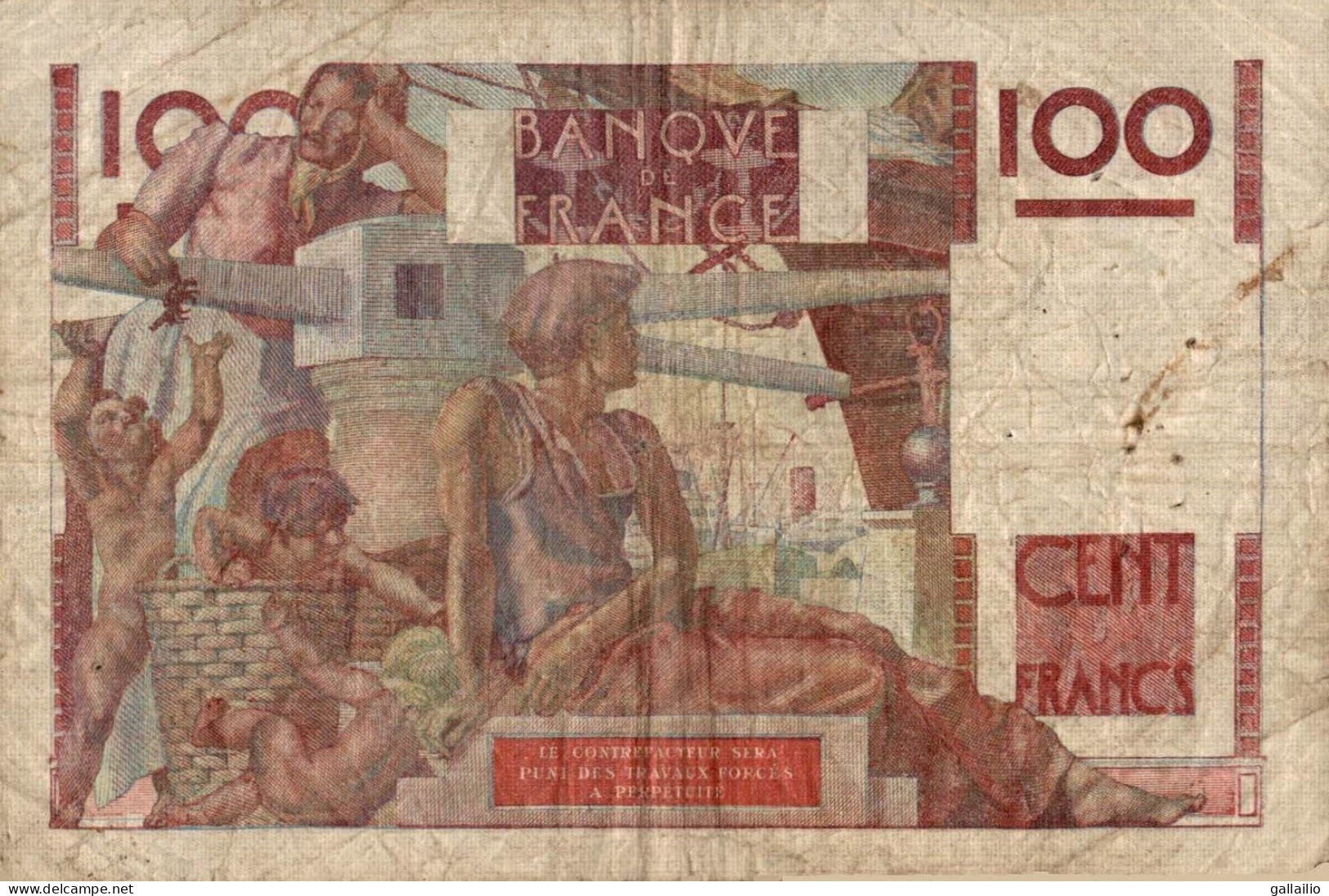 BILLET 100 FRANCS JEUNE PAYSAN 1947 G 188 - 100 F 1945-1954 ''Jeune Paysan''
