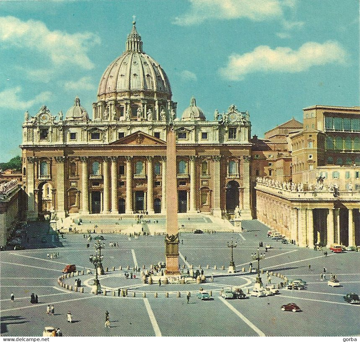 *CPM - ITALIE - LATIUM - ROME - Place Saint Pierre - Petit Format Carré - San Pietro