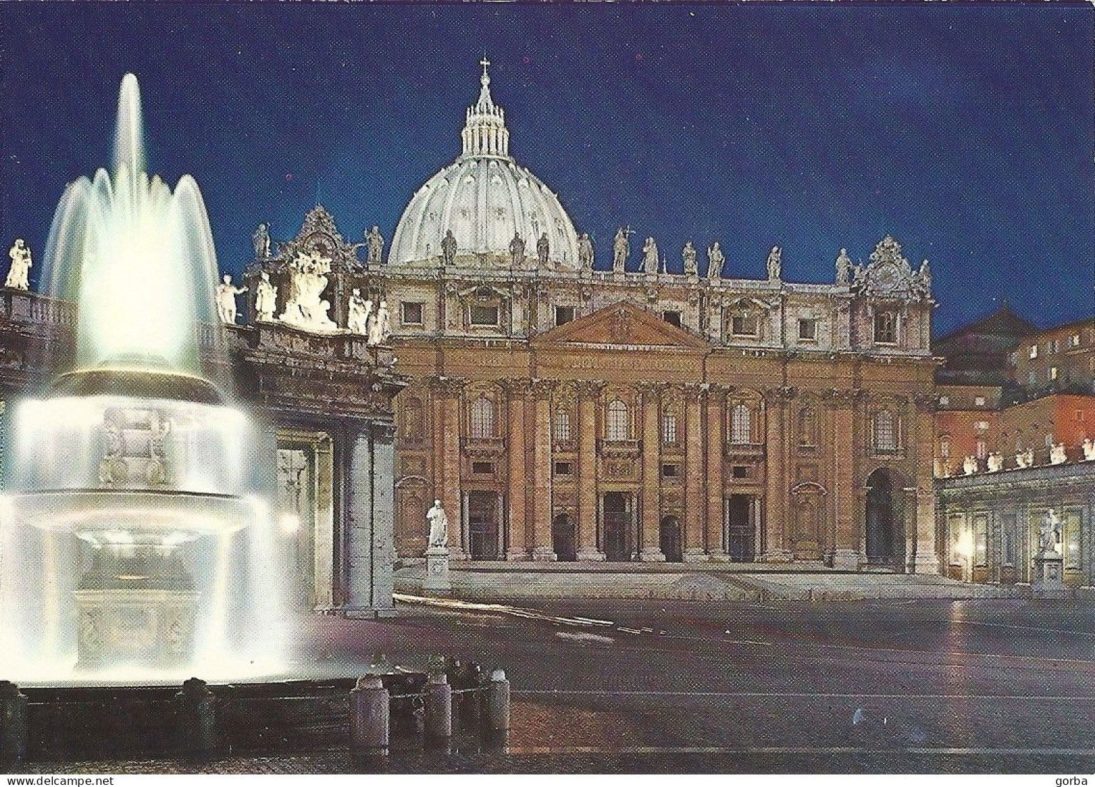 *CPM - ITALIE - LATIUM - ROME - Place Saint Pierre Le Soir - San Pietro