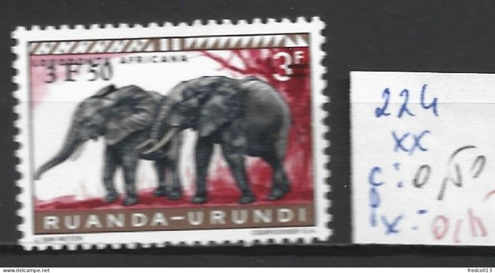RUANDA-URUNDI 224 ** Côte 0.50 € - Olifanten