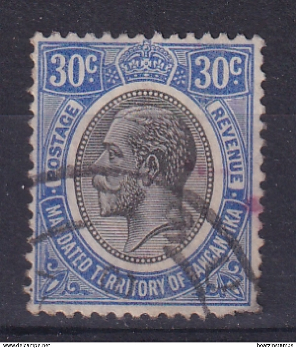 Tanganyika: 1927/31   KGV    SG98a     30c  Bright Blue  Used - Tanganyika (...-1932)