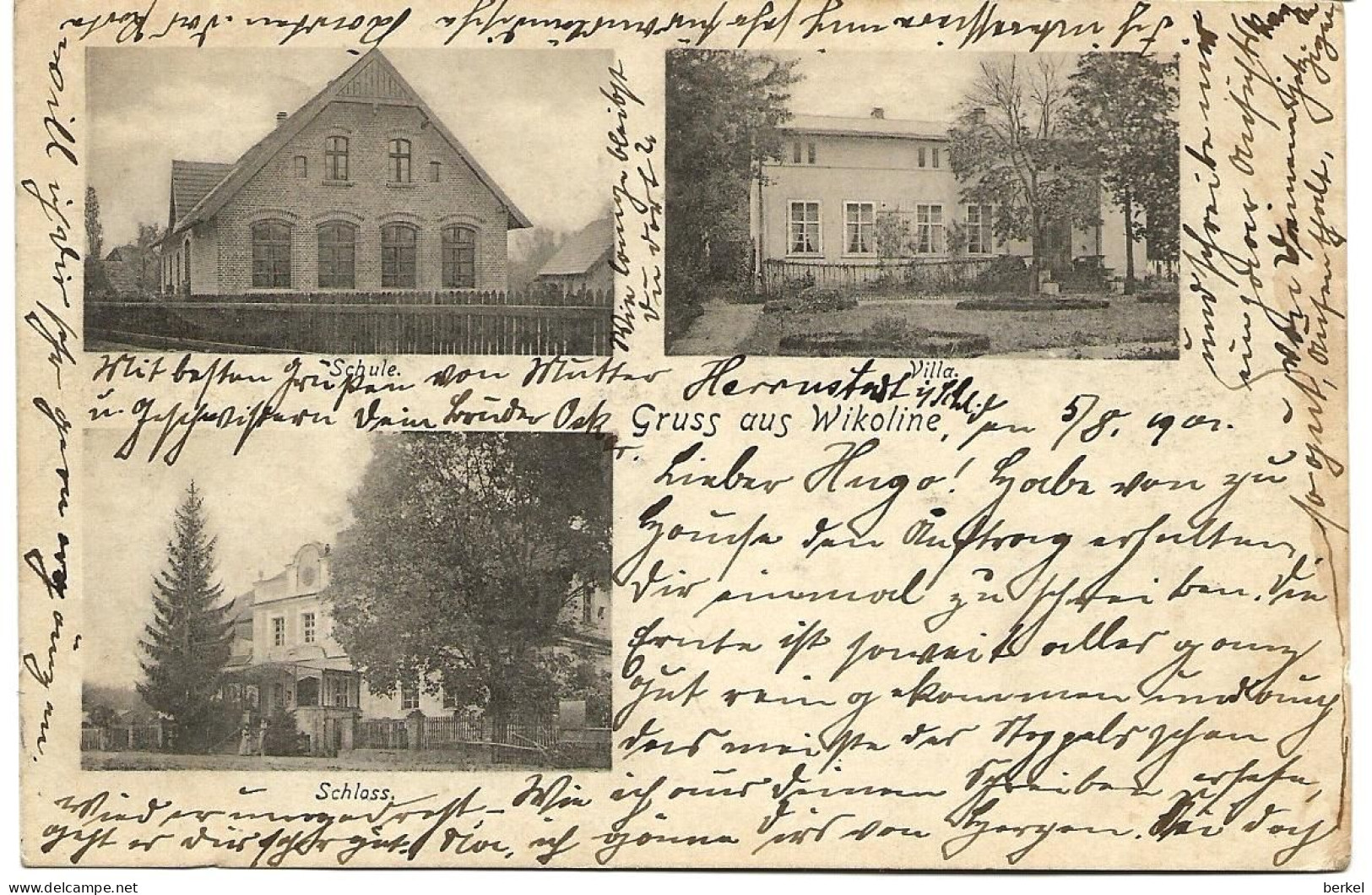 POLSKA POLEN SLASKIE WASOSZ GRUSS AUS  WIKOLINE 1901 > NEDERLAND 259 D1 - Polen