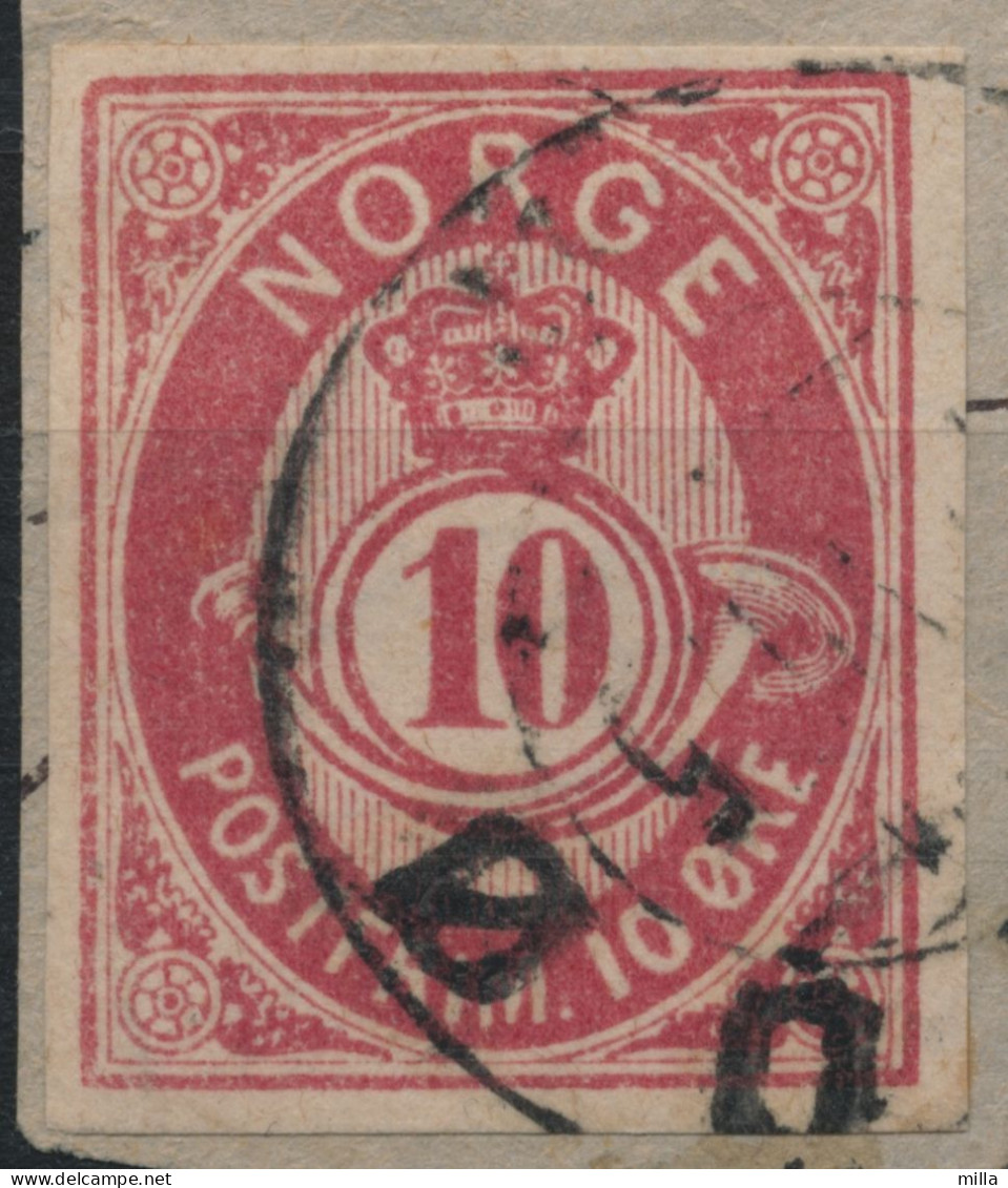 **  POSTHORN NK 43 UTAGGET. GODE MARGER & MED STEMPEL VADSØ 1895 ** MICHEL No 45 U  RARE STAMP ** - Gebruikt