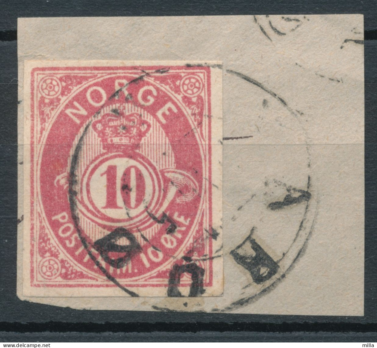 **  POSTHORN NK 43 UTAGGET. GODE MARGER & MED STEMPEL VADSØ 1895 ** MICHEL No 45 U  RARE STAMP ** - Usados