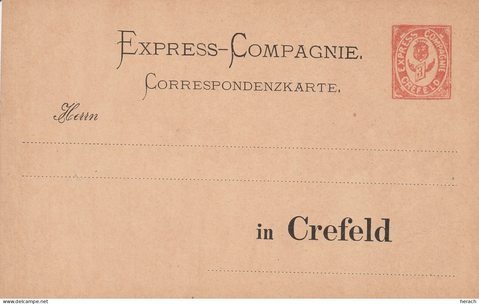 Allemagne Entier Postal Poste Privée Crefeld - Briefkaarten