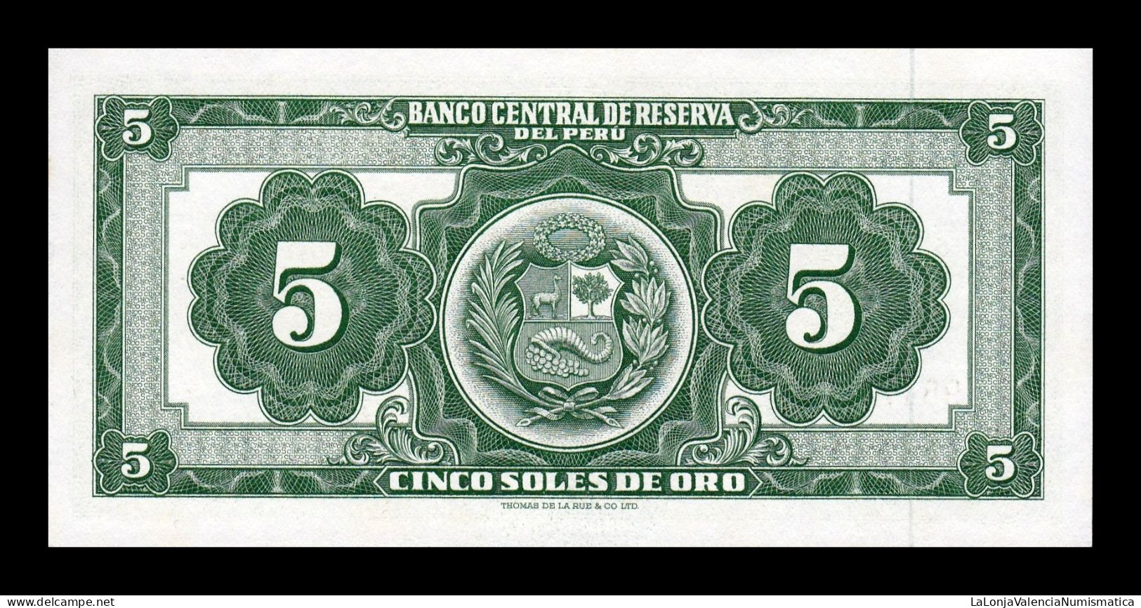 Perú 5 Soles De Oro 1965 Pick 83c Sc Unc - Perù