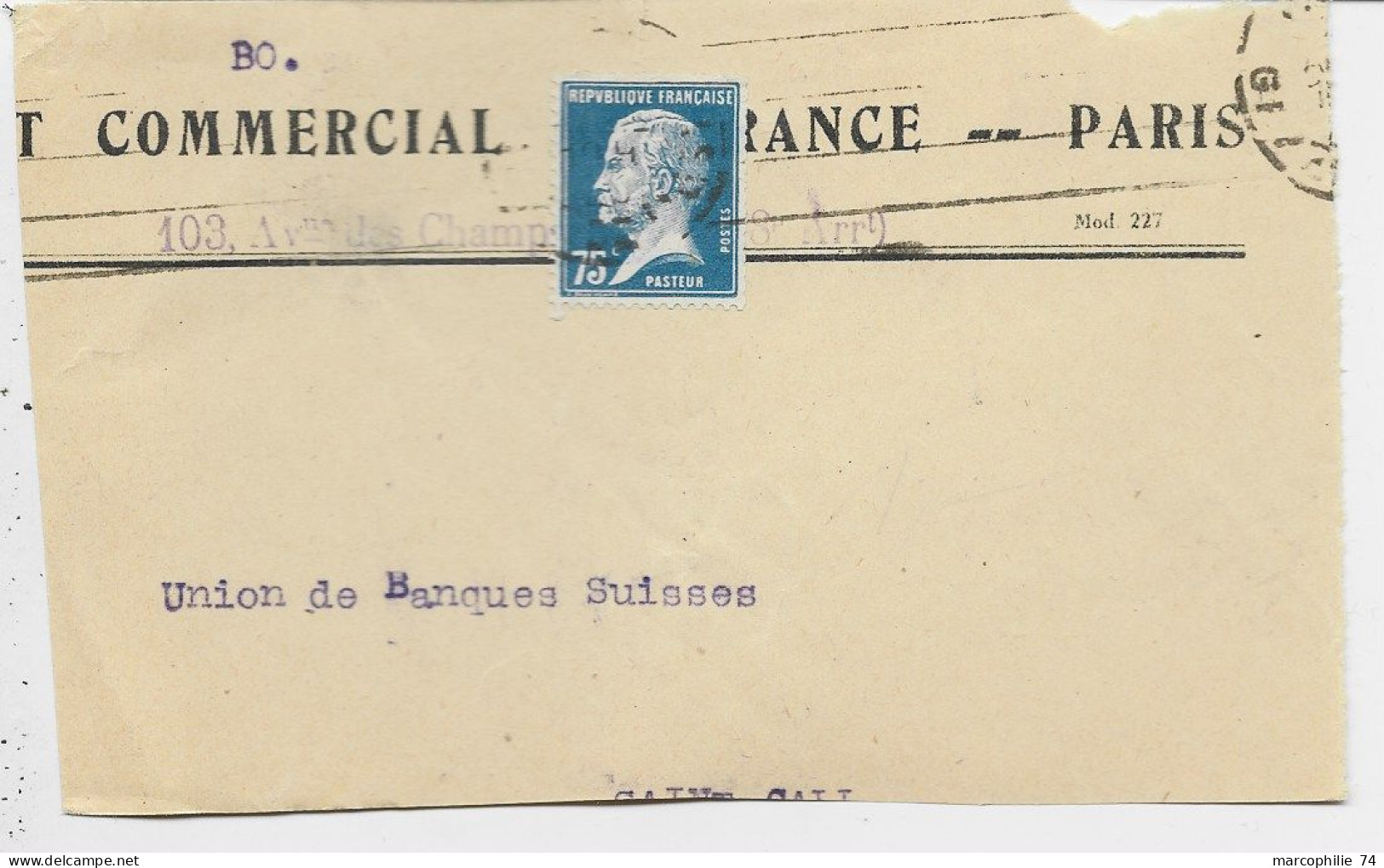 FRANCE ROULETTE 75C PASTEUR FRAGMENT PARIS - Coil Stamps