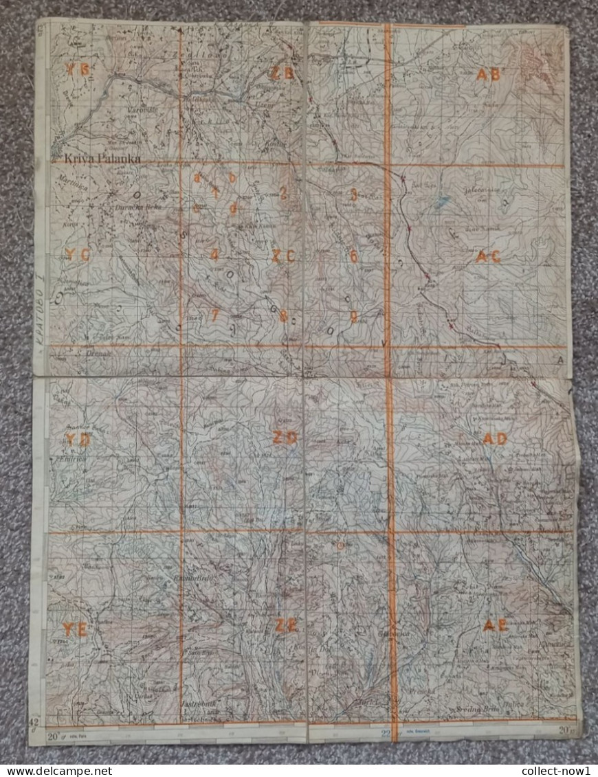 Topographical Maps - Macedonia - Kriva Palanka - JNA YUGOSLAVIA ARMY MAP MILITARY CHART PLAN - Carte Topografiche