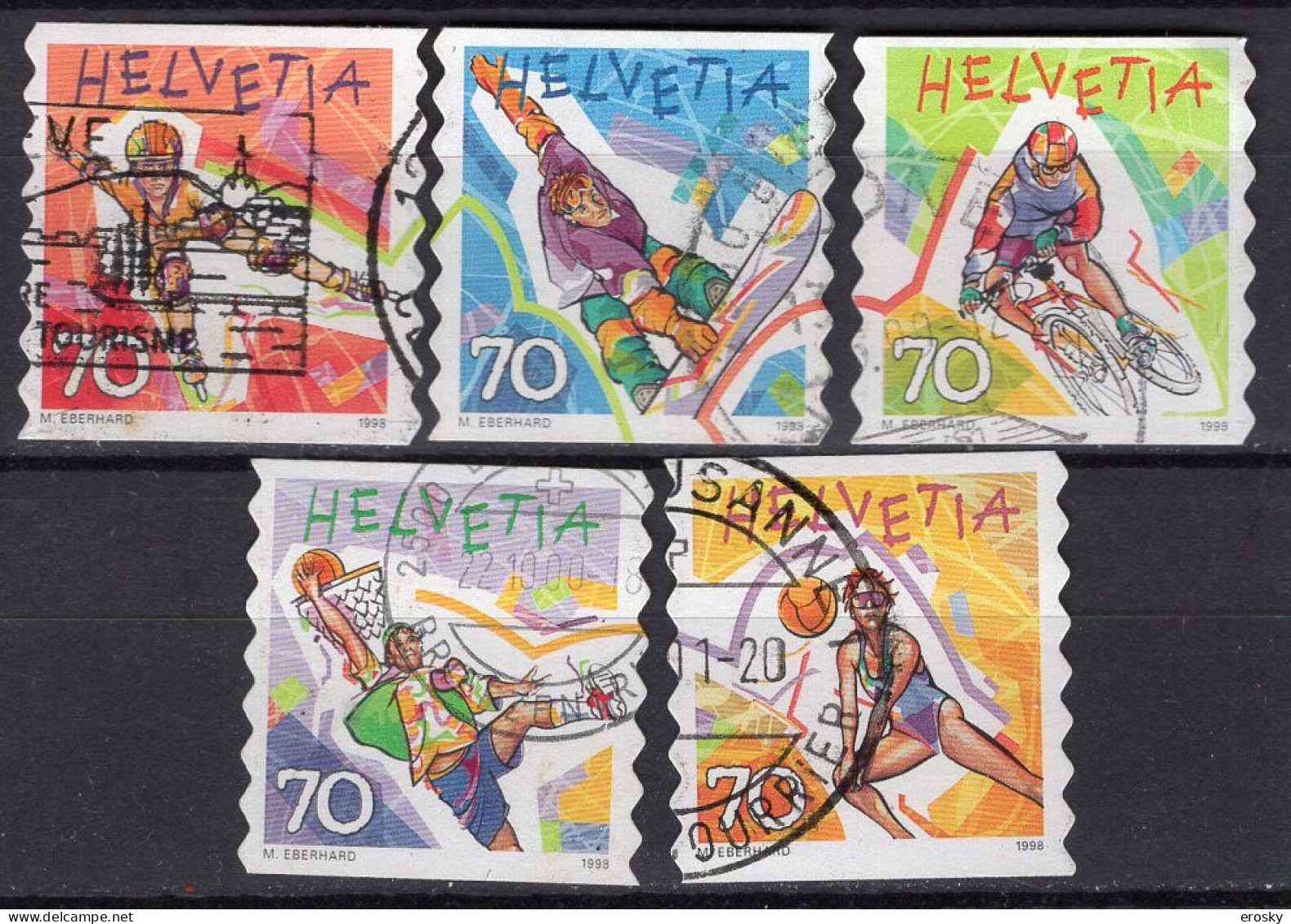 T2598 - SUISSE SWITZERLAND Yv N°1586/90 - Used Stamps