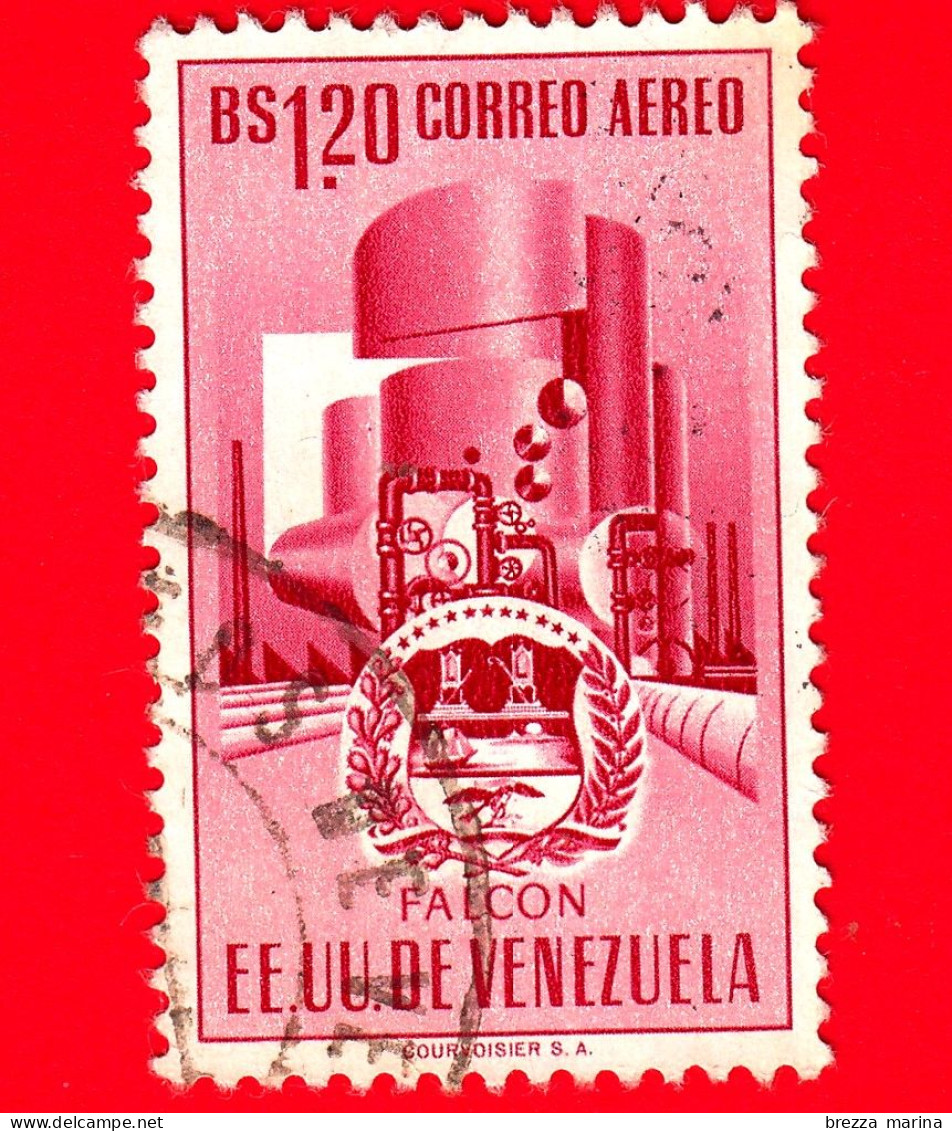 VENEZUELA - Usato - 1953 - Stemma Dello Stato Di Falcon - Arms - 1.20 - P. Aerea - Venezuela