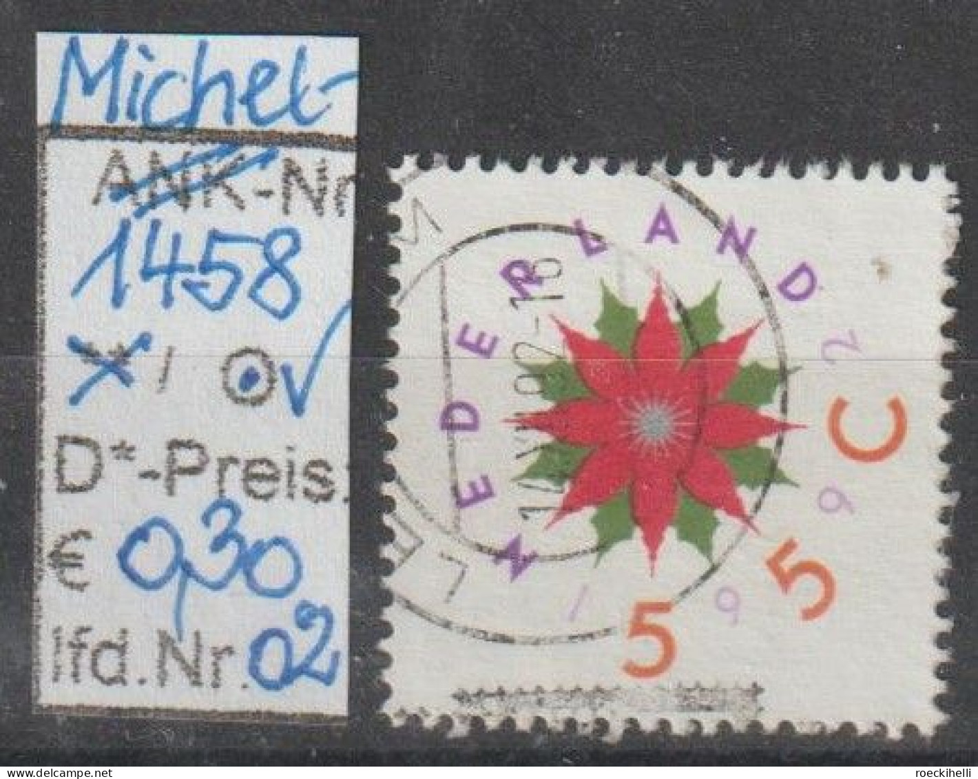 1992 - NIEDERLANDE - SM "Dez.marken-Weihnachtsstern" 55 C Mehrf. - O  Gestempelt - S.Scan (1458 01-02 Nl) - Gebruikt