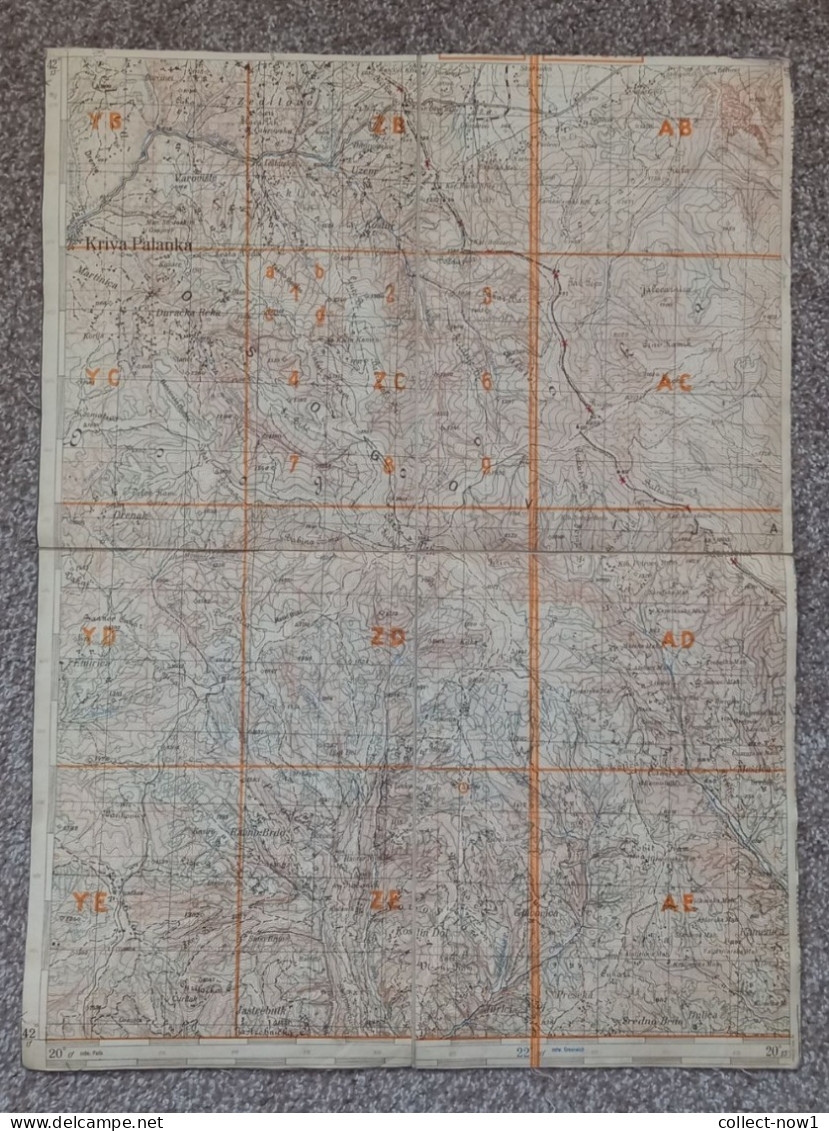 Topographical Maps - Macedonia - Kriva Palanka - JNA YUGOSLAVIA ARMY MAP MILITARY CHART PLAN - Carte Topografiche