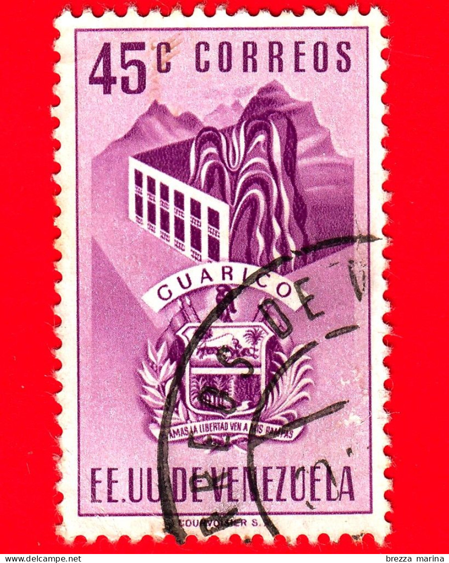 VENEZUELA - Usato - 1953 - Stemma Dello Stato Di Guarico - Arms - 45 - Venezuela