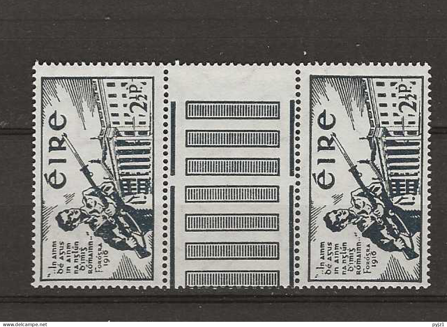 1941 MNH Ireland Mi 85  Gutter Pair Unfolded - Nuevos