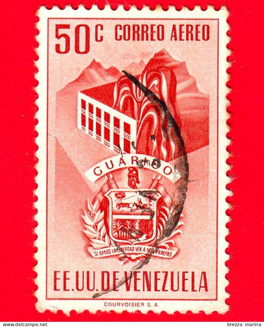 VENEZUELA - Usato - 1953 - Stemma Dello Stato Di Guarico - Arms - 50 - P. Aerea - Venezuela
