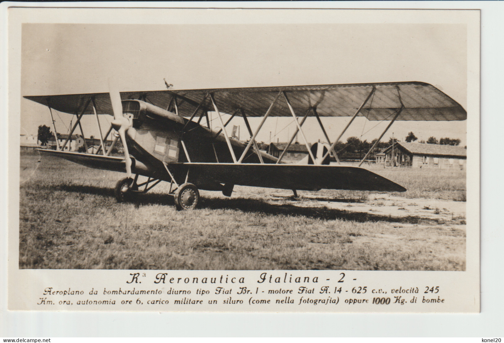 Vintage Rppc Italian Fiat Br 1, Aircraft With Motore Fiat A.14 Engine - 1919-1938: Between Wars