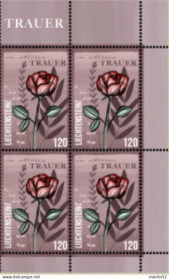 Liechtenstein 2024: In Stiller TRAUER (120 + 190) Eckrand-Blocks ** Postfrisch  MNH (DieMarke Li) - Neufs
