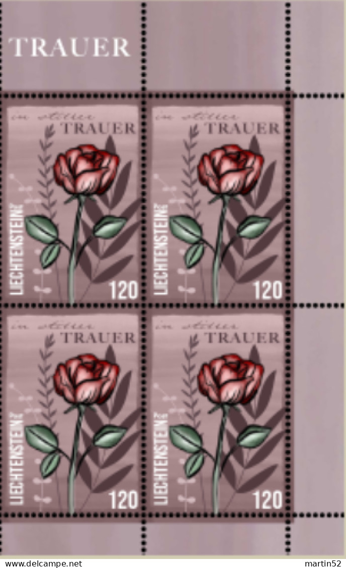 Liechtenstein 2024: In Stiller TRAUER (120 + 190) Eckrand-Blocks ** Postfrisch  MNH (DieMarke Li) - Ongebruikt