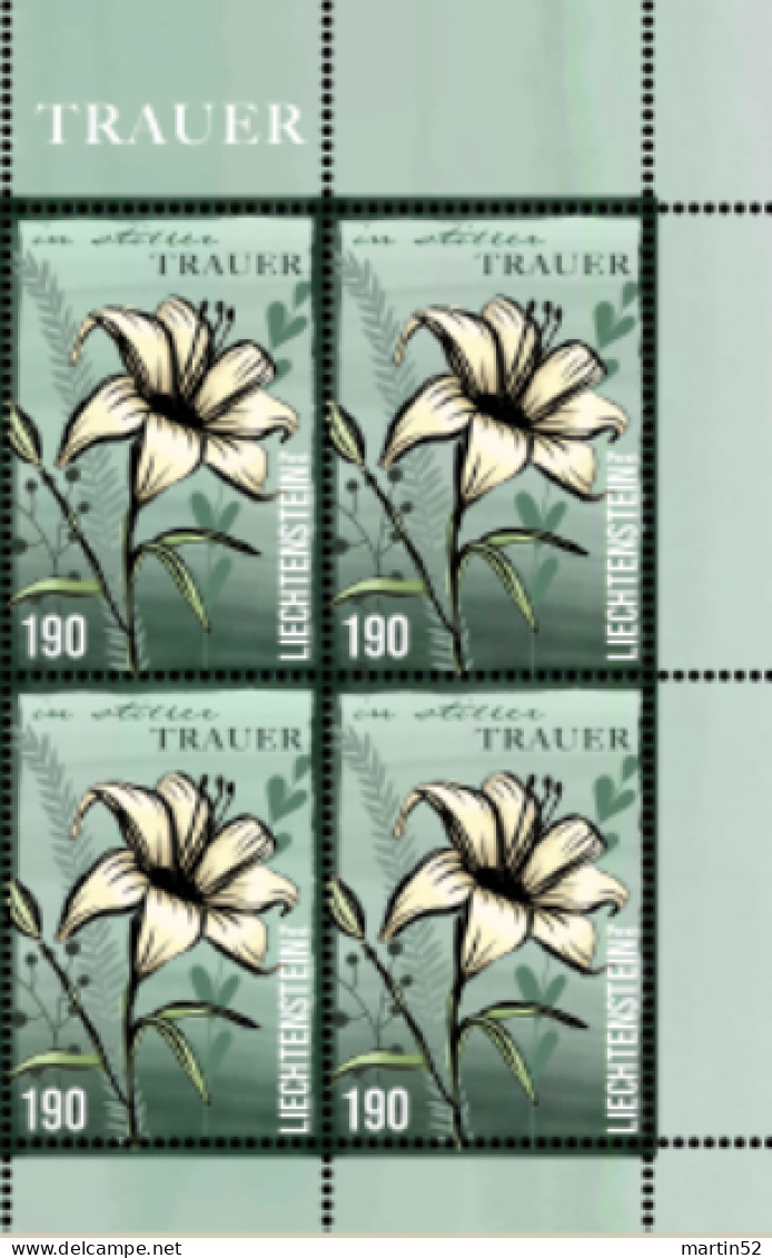 Liechtenstein 2024: In Stiller TRAUER (120 + 190) Eckrand-Blocks ** Postfrisch  MNH (DieMarke Li) - Unused Stamps