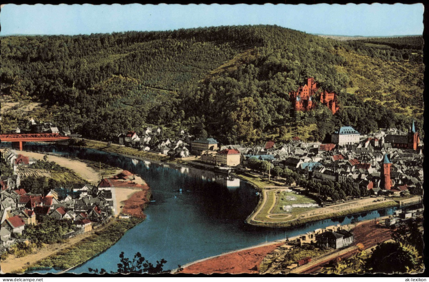 Ansichtskarte Wertheim Panorama-Ansicht Mit Tauber-Mündung 1964 - Wertheim