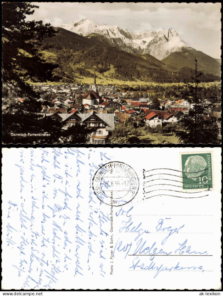 Ansichtskarte Garmisch-Partenkirchen Panorama-Ansicht 1956 - Garmisch-Partenkirchen