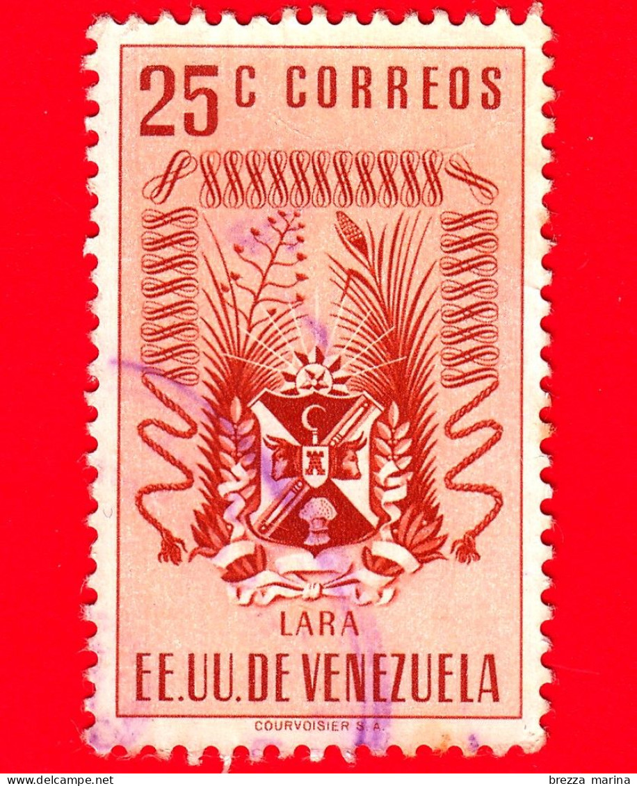 VENEZUELA - Usato - 1952 - Stemma Dello Stato Di Lara - Arms - 25 - Venezuela