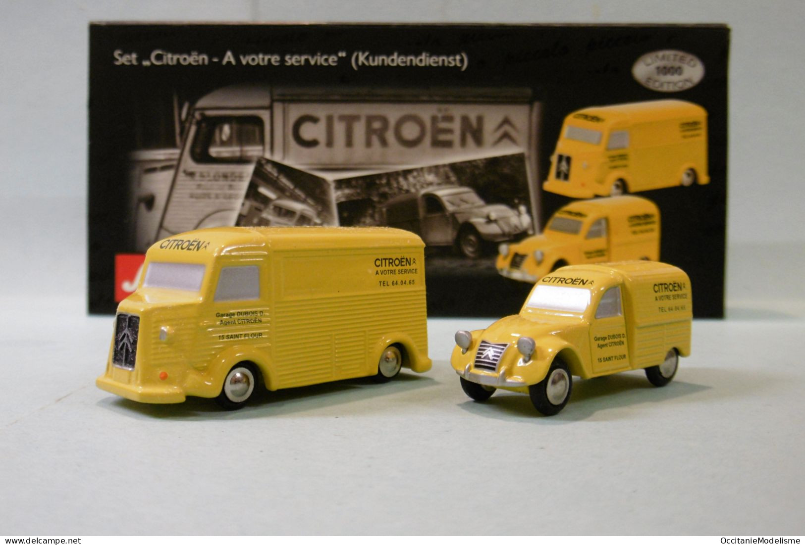 Schuco Piccolo - Coffret CITROEN TYPE H + 2CV A Votre Service Réf. 06100 BO HO 1/90 - Strassenfahrzeuge