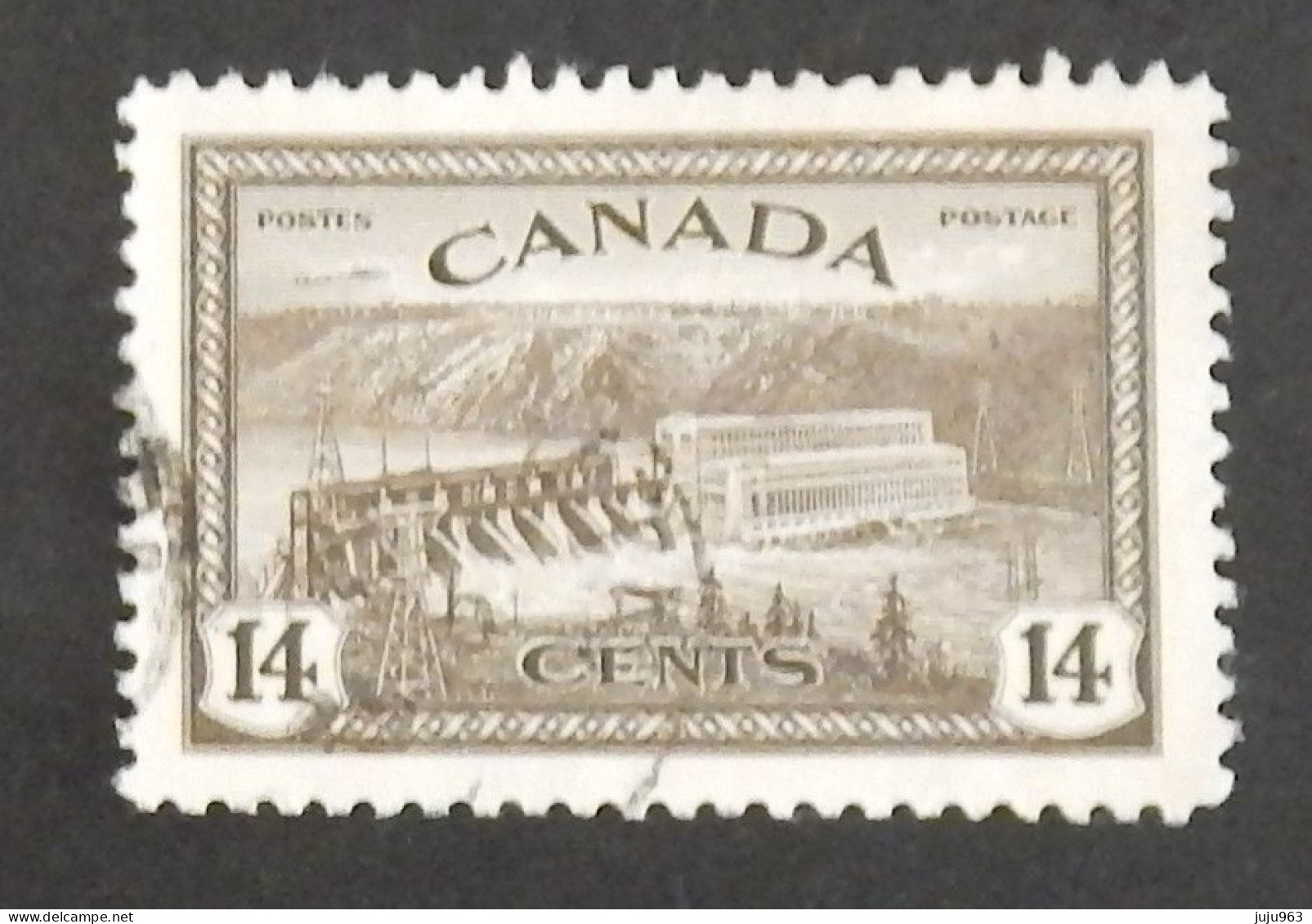 CANADA YT 221 OBLITÉRÉ "BARRAGE SUR LE SAINT MAURICE " ANNÉE 1946 - Gebraucht