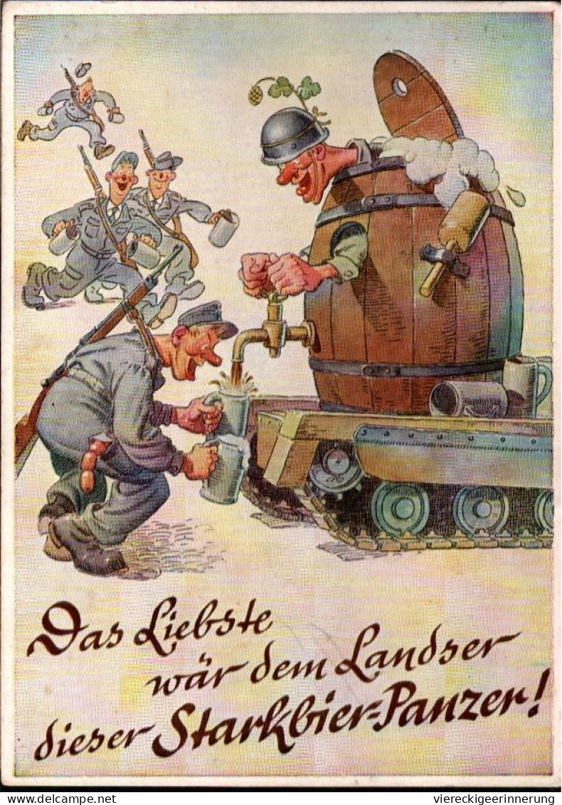 ! Ansichtskarte Humor Starkbier Panzer, Militär - Humour