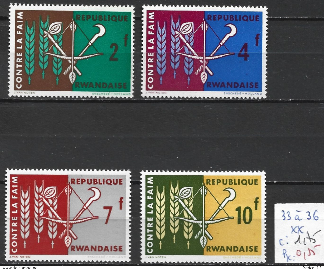 RWANDA 33 à 36 ** Côte 1.75 € - Unused Stamps