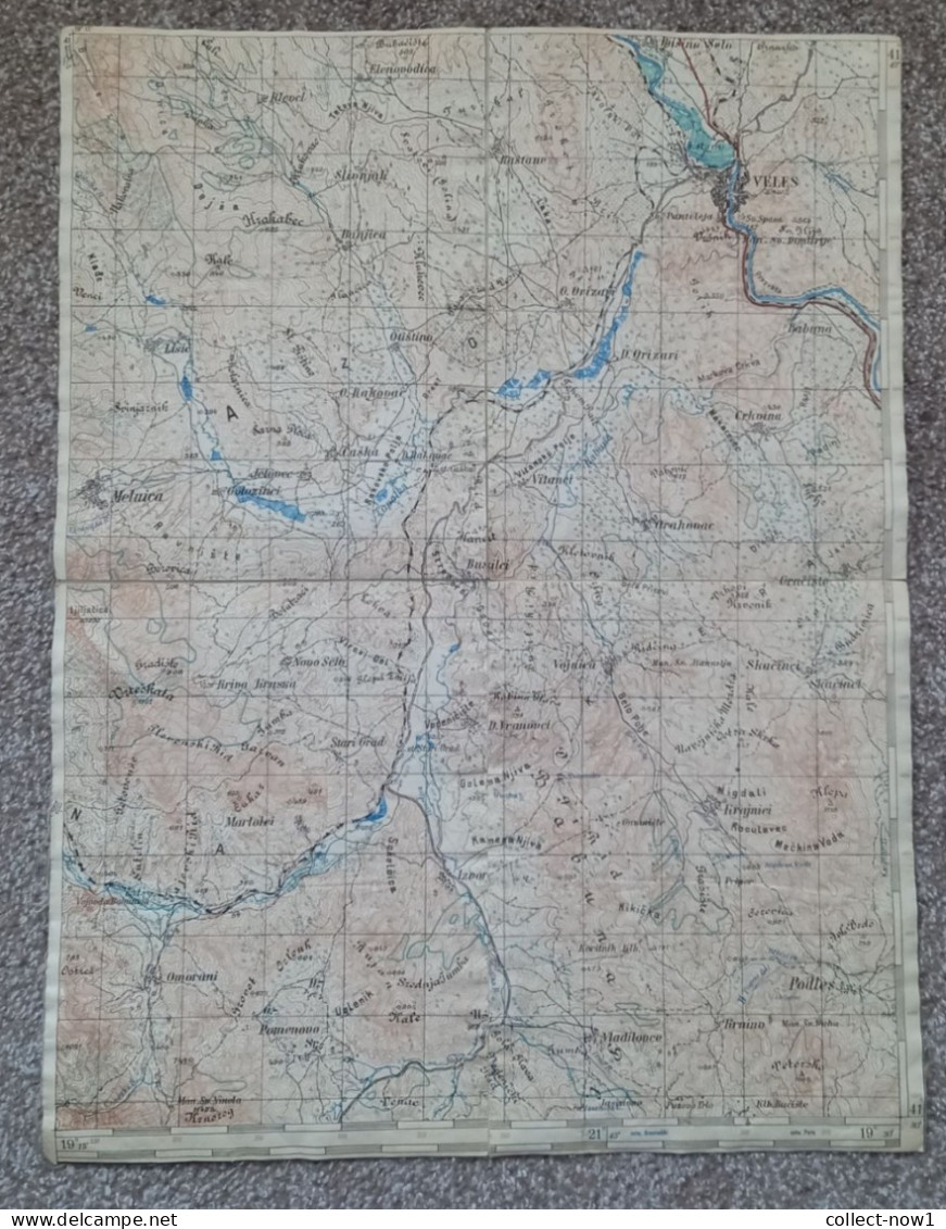 Topographical Maps - Macedonia - Veles - JNA YUGOSLAVIA ARMY MAP MILITARY CHART PLAN - Carte Topografiche