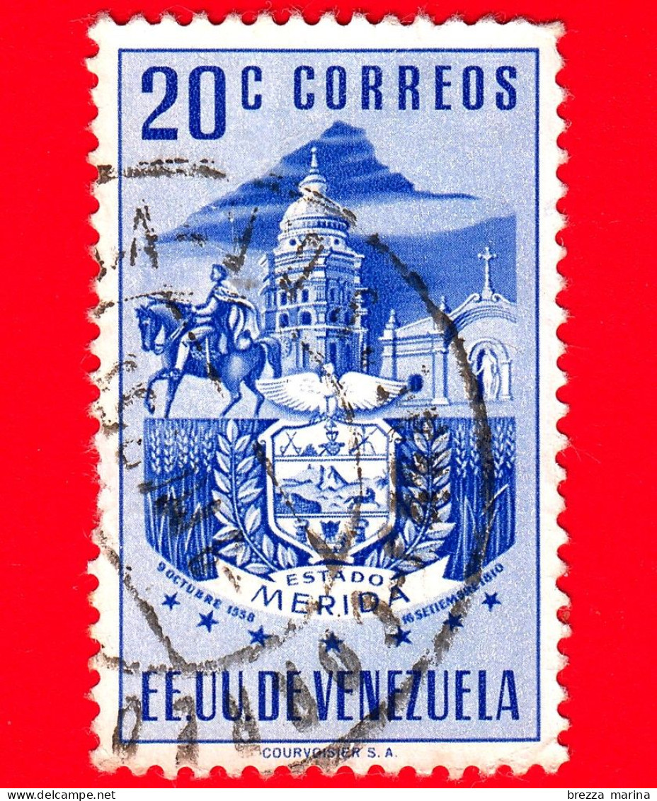 VENEZUELA - Usato - 1953 - Stemma Dello Stato Di Merida - Arms - 20 - Venezuela