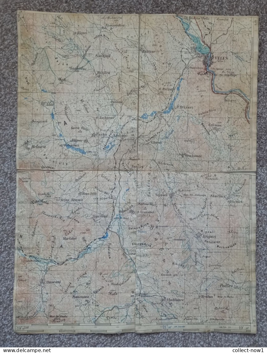 Topographical Maps - Macedonia - Veles - JNA YUGOSLAVIA ARMY MAP MILITARY CHART PLAN - Topographical Maps