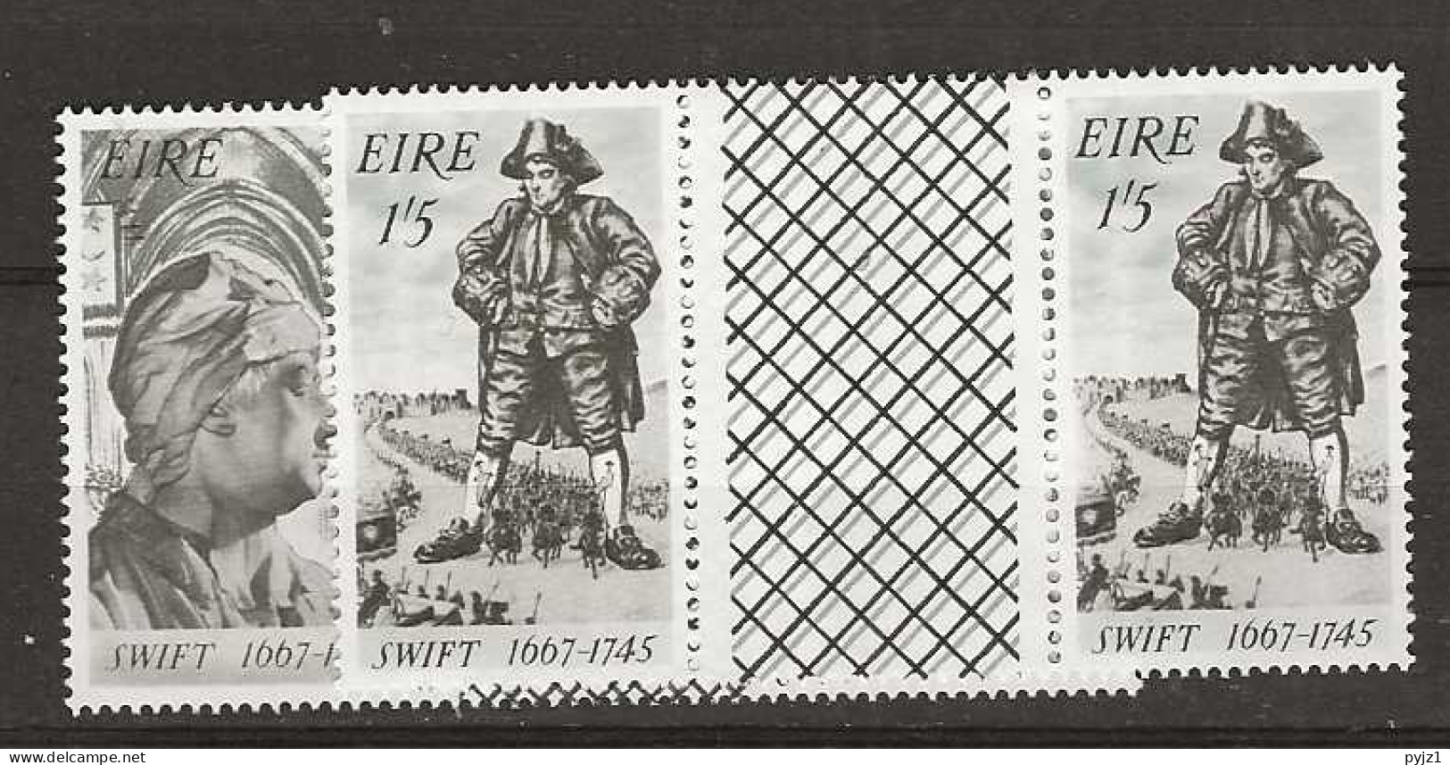 1967 MNH Ireland Mi 200-01 Gutter Pairs Unfolded - Neufs