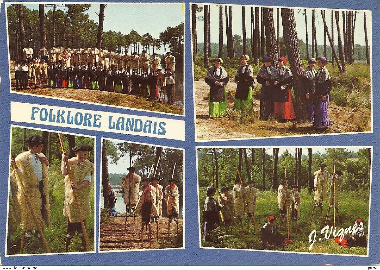 *CPM - Folklore Landais - Les Jeunes De GAUJACQ, BASTENNES, BRASSEMPOUY (40) - Photo J. VIGNES - Costumes