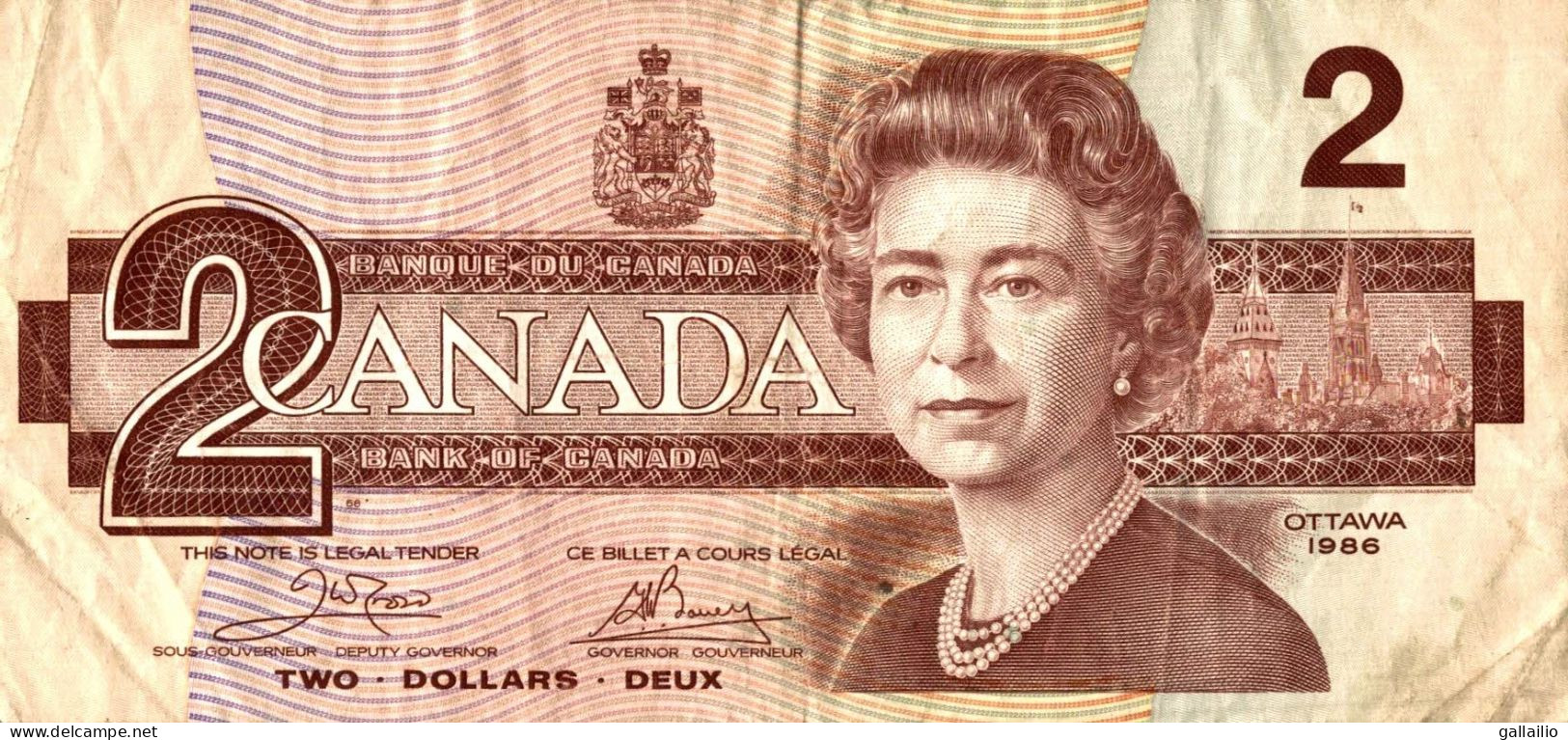 BILLET  DOLLARDS CANADA 1986 - Kanada