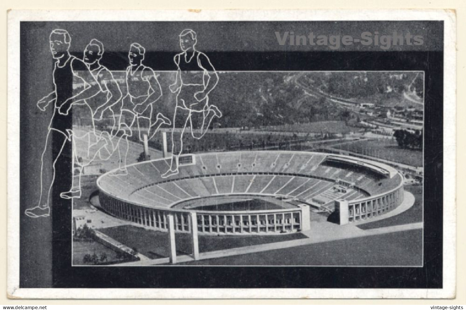 Berlin: Leichtathletik Länderkampf USA - Deutschland / Olympia Stadium (Vintage PC 1938) - Stadiums