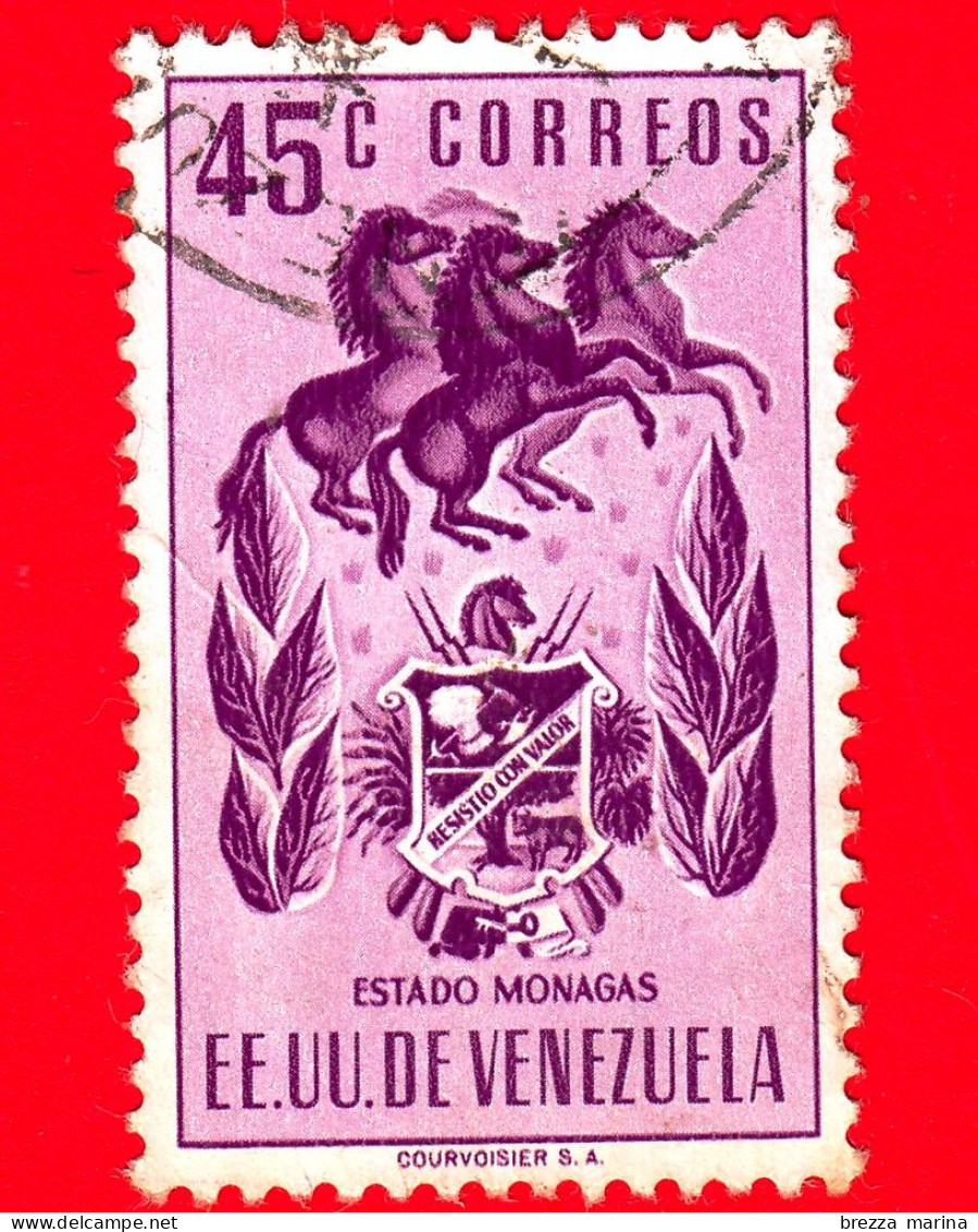 VENEZUELA - Usato - 1953 - Stemma Dello Stato Di Monagas - Arms - 45 - Venezuela