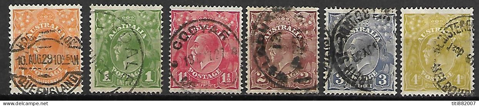 AUSTRALIE   -  1926.   Y&T N°  50 à 55 Oblitérés - Used Stamps
